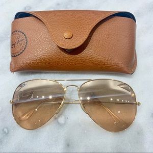 Ray Ban Rose Gold Aviator 62mm Large